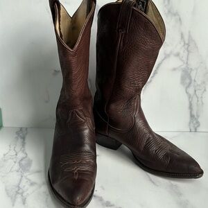 Vintage Larry Mahan Western Cowboy Boots Brown Leather Size 9.5B
